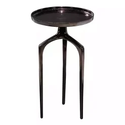 Kirklands Home Metal Round Tripod Accent Table Black Outlet