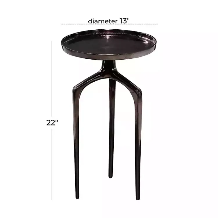 Kirklands Home Metal Round Tripod Accent Table Black Outlet
