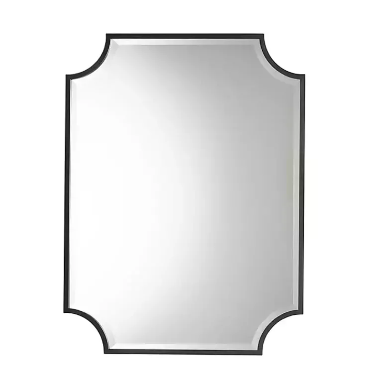 Kirklands Home Black Metal Scalloped Rectangle Wall Mirror Outlet