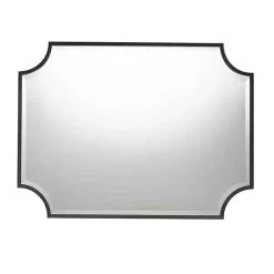 Kirklands Home Black Metal Scalloped Rectangle Wall Mirror Outlet