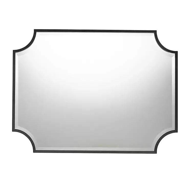 Kirklands Home Black Metal Scalloped Rectangle Wall Mirror Outlet