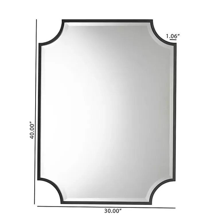 Kirklands Home Black Metal Scalloped Rectangle Wall Mirror Outlet