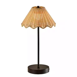 Kirklands Home Metal Scalloped Shade Cordless Table Lamp Black Clearance