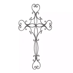 Kirklands Home Metal Scroll Cross Wall Plaque Black Outlet