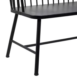 Kirklands Home Metal Slatted Back Outdoor Bench Black Sale