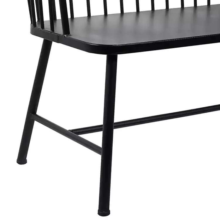 Kirklands Home Metal Slatted Back Outdoor Bench Black Sale