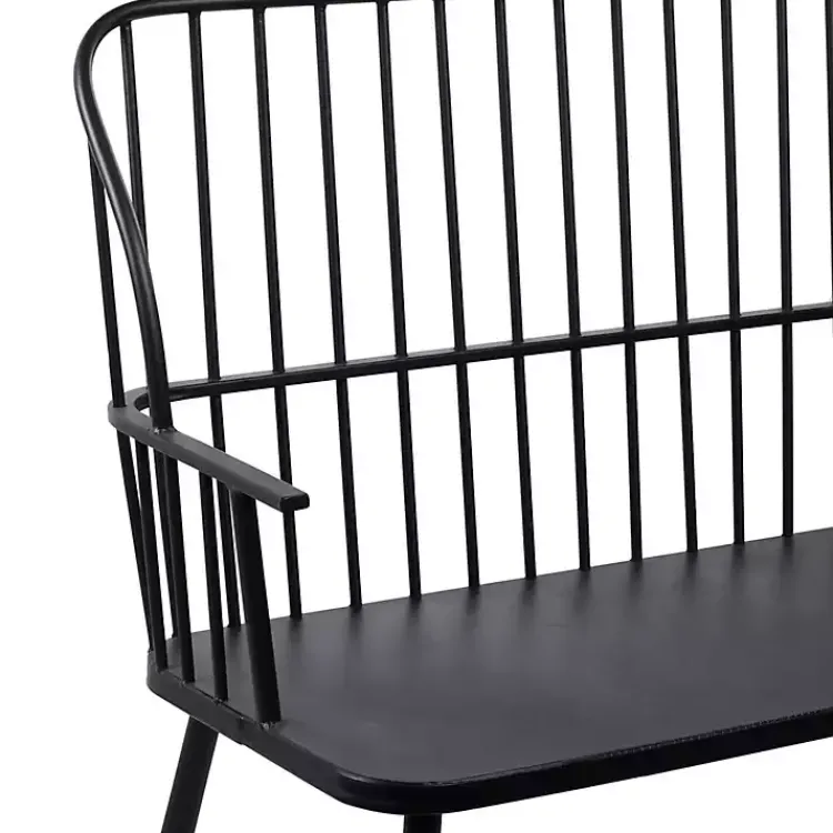 Kirklands Home Metal Slatted Back Outdoor Bench Black Sale