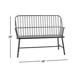 Kirklands Home Metal Slatted Back Outdoor Bench Black Sale