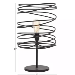 Kirklands Home Metal Swirl Table Lamp Black Clearance