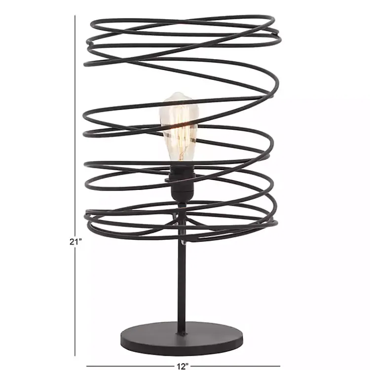Kirklands Home Metal Swirl Table Lamp Black Clearance