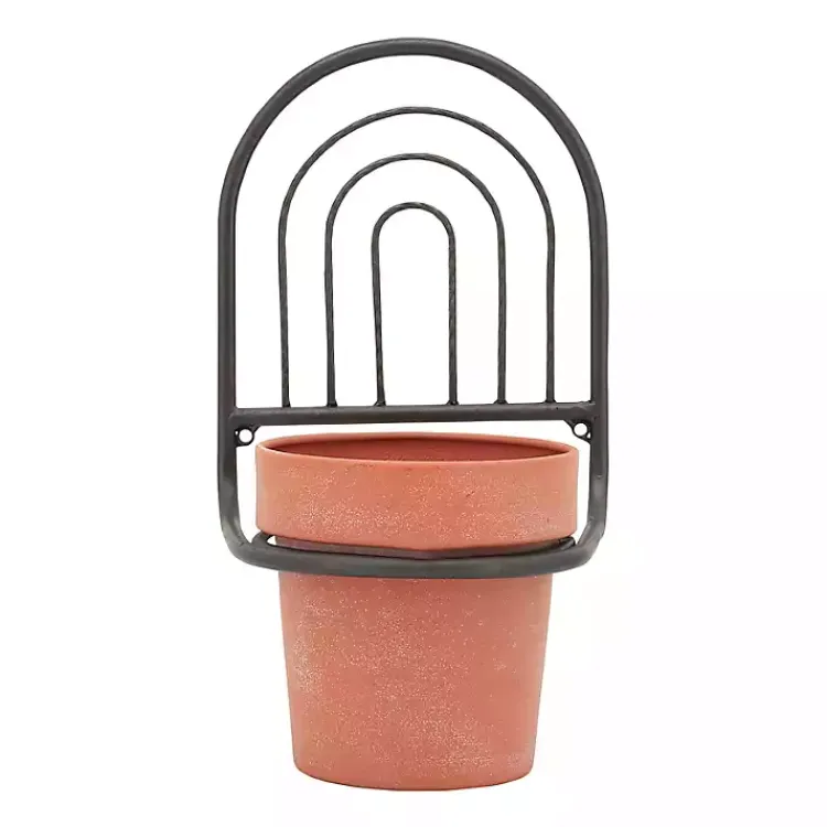 Kirklands Home Black Metal Terracotta Arch Wall Planter, 11 in. Best