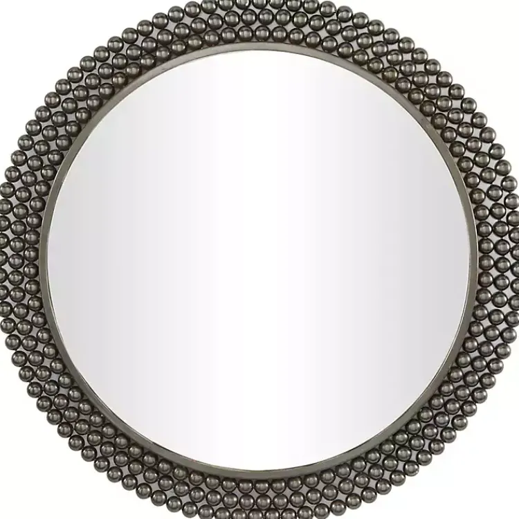 Kirklands Home Metal Tiered Bead Frame Wall Mirror Black Sale
