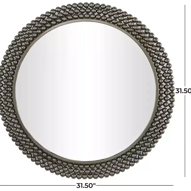 Kirklands Home Metal Tiered Bead Frame Wall Mirror Black Sale