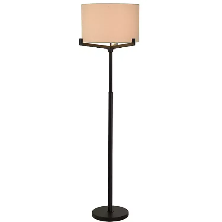 Kirklands Home Black Metal Tri-Arm Floor Lamp Tan Outlet