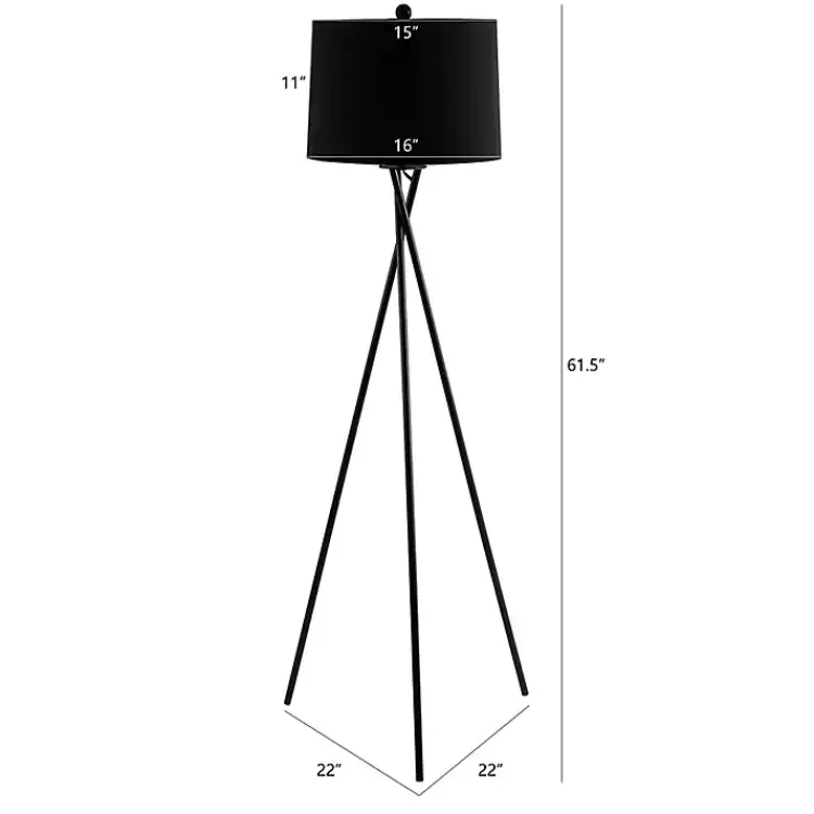 Kirklands Home Metal Tripod Twist Floor Lamp Black Clearance