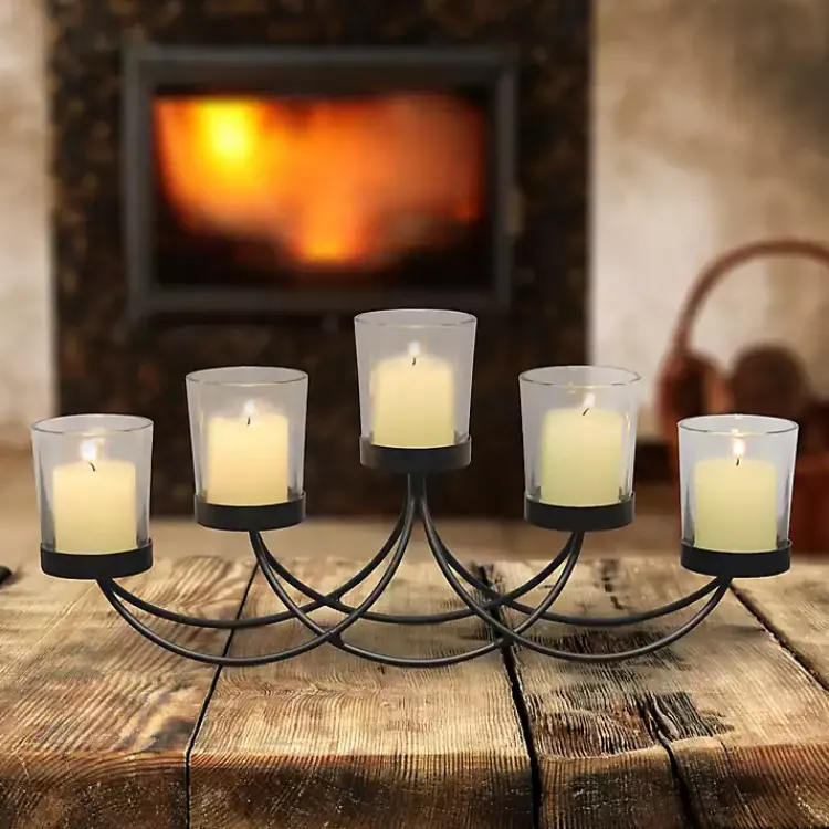 Candle Holders>Kirklands Home Metal Votive Candelabra Black