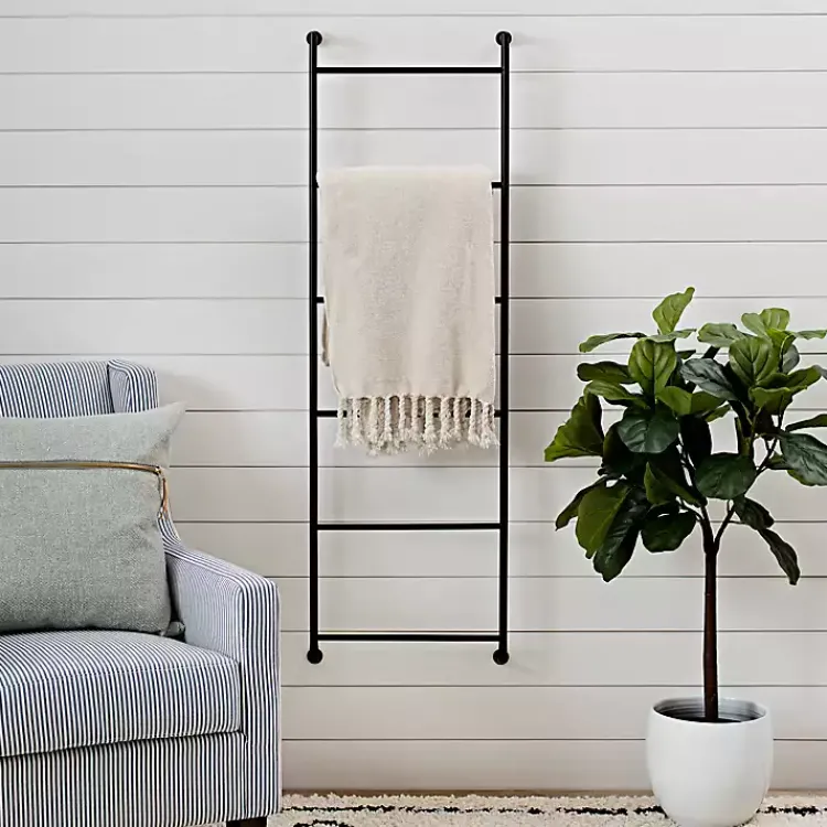 Kirklands Home Metal Wall Ladder Black Sale