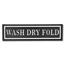 Kirklands Home Black Metal Wash Dry Fold Wall Sign Best
