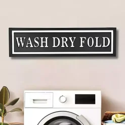 Kirklands Home Black Metal Wash Dry Fold Wall Sign Best