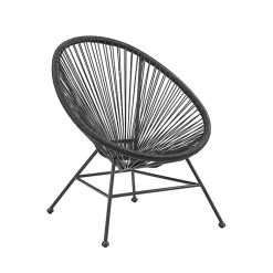 Kirklands Home Metal Wicker Outdoor Chair Black Clearance