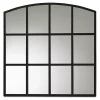 Kirklands Home Black Metal Windowpane Arched Wall Mirror Online