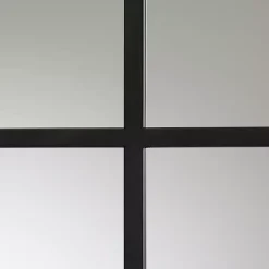Kirklands Home Black Metal Windowpane Arched Wall Mirror Online