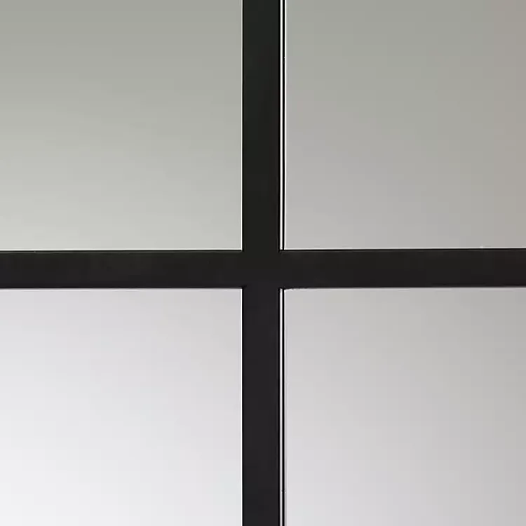 Kirklands Home Black Metal Windowpane Arched Wall Mirror Online