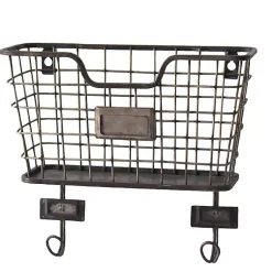 Kirklands Home Black Metal Wire Mail Wall Pocket Sale