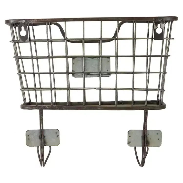 Kirklands Home Black Metal Wire Mail Wall Pocket Sale