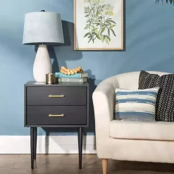 Kirklands Home Mid-Century Modern Accent Table Black