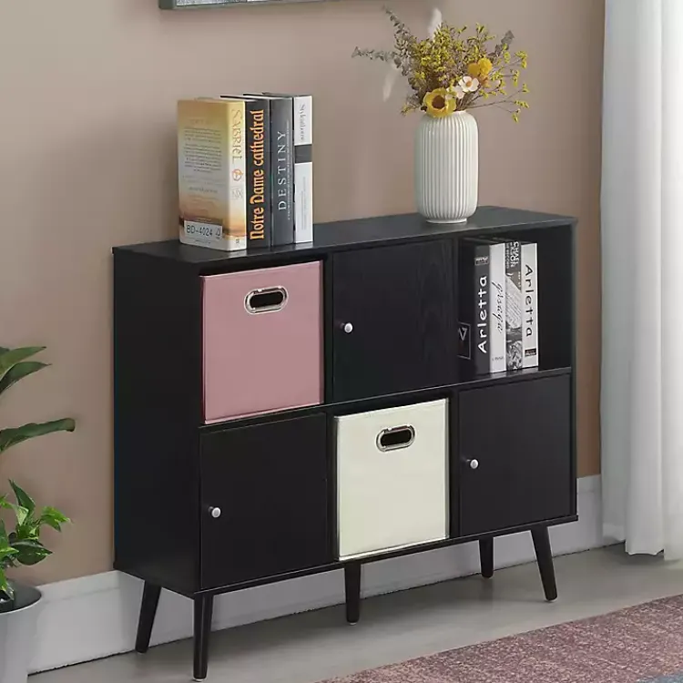 Kirklands Home Mid-Century Modern Cubby Cabinet Black Online