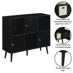 Kirklands Home Mid-Century Modern Cubby Cabinet Black Online