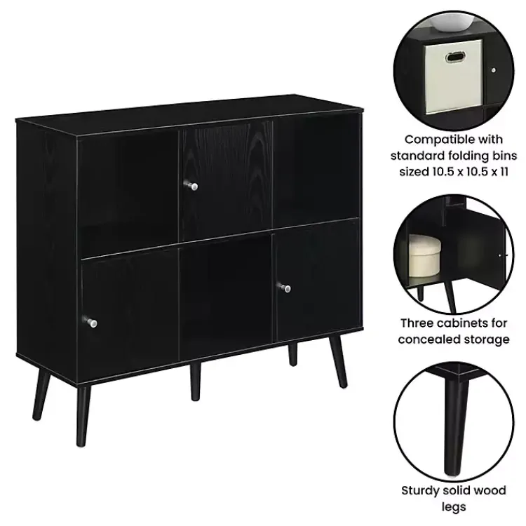 Kirklands Home Mid-Century Modern Cubby Cabinet Black Online