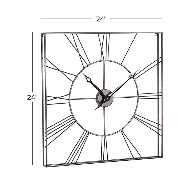 Kirklands Home Minimal Square Open Face Clock Black Online