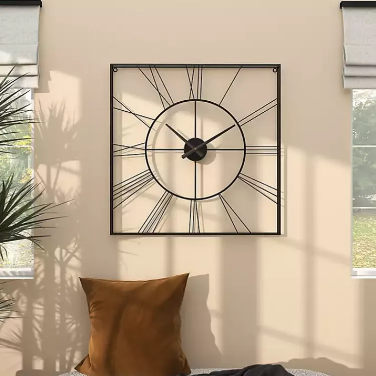 Kirklands Home Minimal Square Open Face Clock Black Online