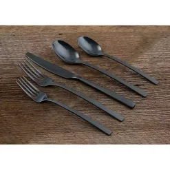 Kirklands Home Mirrored Steel 20-pc. Flatware Set Black Hot