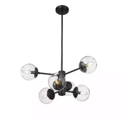 Kirklands Home Mod 5-Arm Globe Chandelier Black Hot