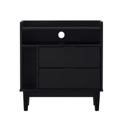 Kirklands Home Modern Frame Wood Nightstand Black New