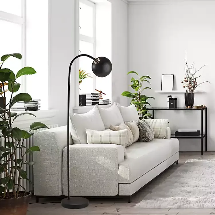 Kirklands Home Modern Globe Shade Floor Lamp Black Discount
