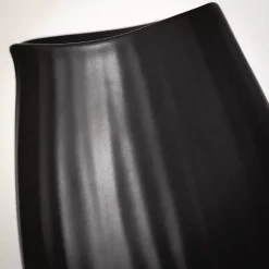 Vases>Kirklands Home Modern Ribbed Ceramic Vase Black
