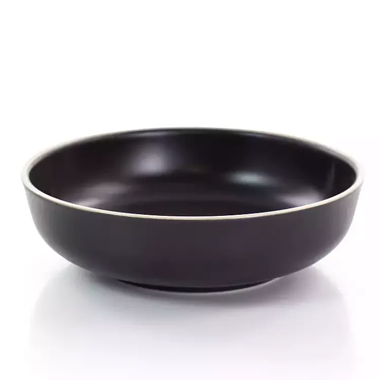 Kirklands Home Modern Stoneware 16-pc. Dinnerware Set Black New