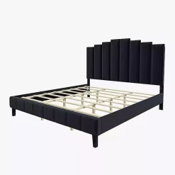 Kirklands Home Modern Tufted Platform King Bed Black Clearance