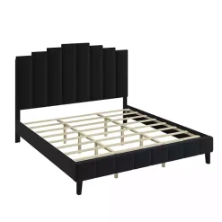 Kirklands Home Modern Tufted Platform King Bed Black Clearance
