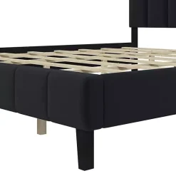 Kirklands Home Modern Tufted Platform King Bed Black Clearance