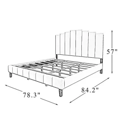 Kirklands Home Modern Tufted Platform King Bed Black Clearance