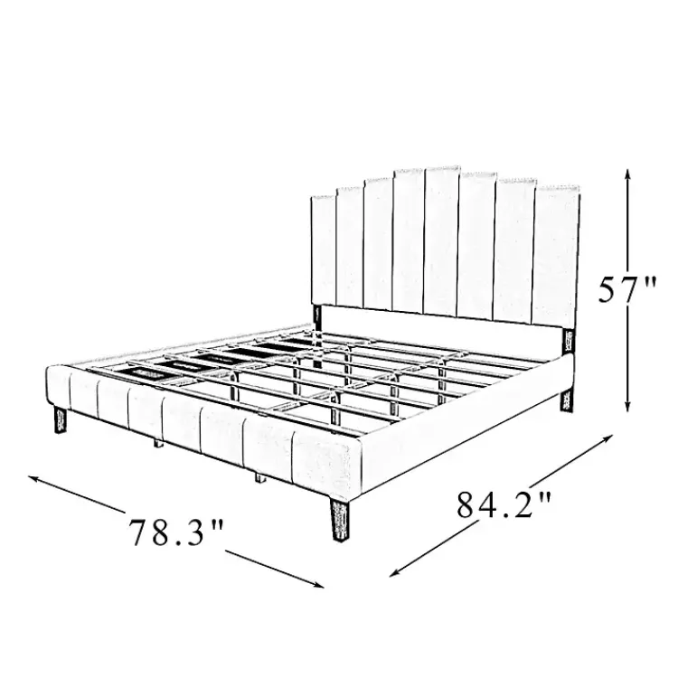 Kirklands Home Modern Tufted Platform King Bed Black Clearance