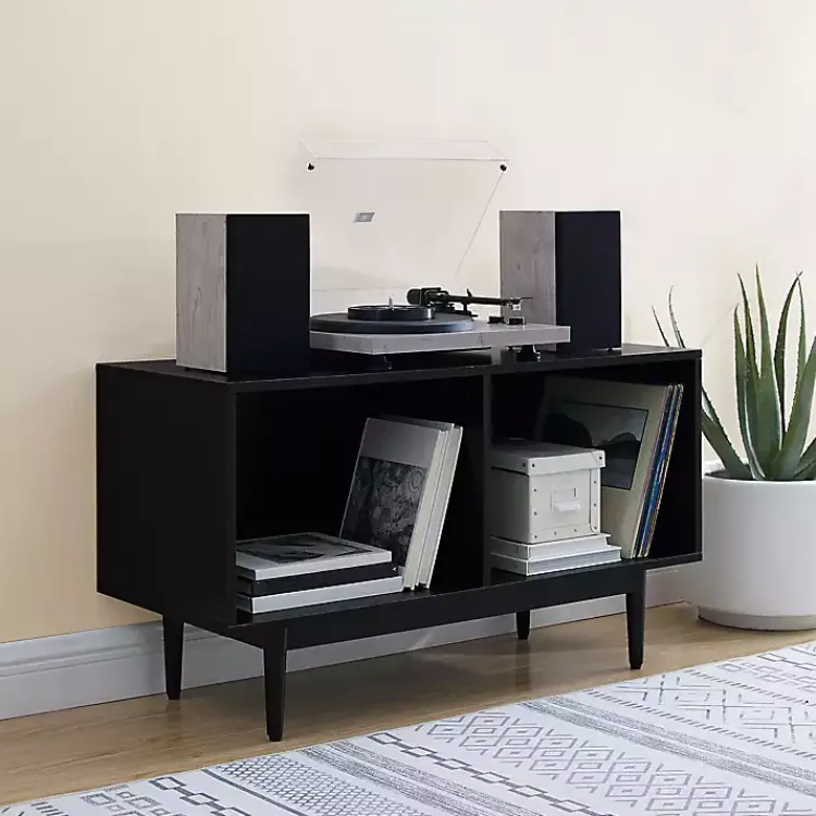 Kirklands Home Black Modern Wood Console Table, 40 in.