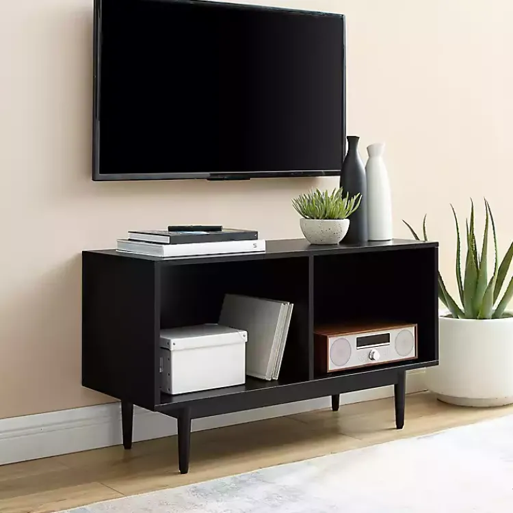 Kirklands Home Black Modern Wood Console Table, 40 in.