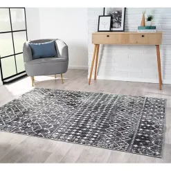 Kirklands Home Moroccan Area Rug, 8x10 Black Outlet