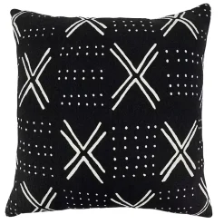 Pillows>Kirklands Home Black Mudcloth Cotton Throw Pillow
